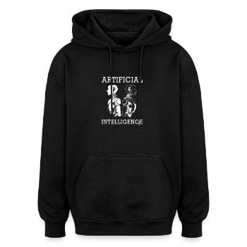 Künstliche Intelligenz GPT - Oversized Unisex Hoodie - Schwarz - Vorne - Noah (186cm)