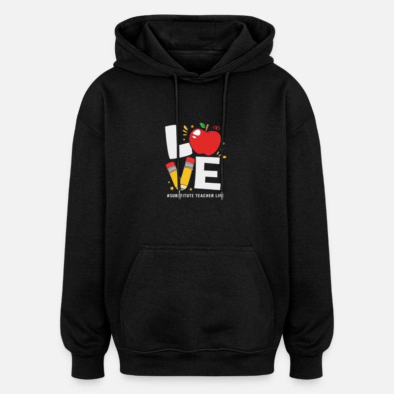 Enseignant suppléant Enseignant suppléant - Sweat à capuche oversize unisexe - noir