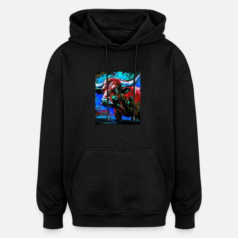 Bulle Porträt Taurus - Oversized Unisex Hoodie - Schwarz