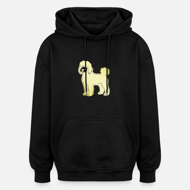 Silhouette de chien caniche - Sweat à capuche oversize unisexe - noir