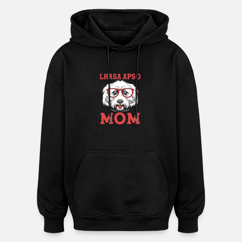 Lhassa Apso - Sweat à capuche oversize unisexe - noir