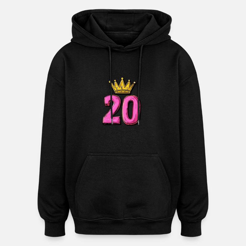 Couronne à 20 chiffres - Sweat à capuche oversize unisexe - noir