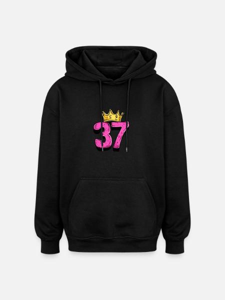 37 Number Krone - Oversized Unisex Hoodie - black