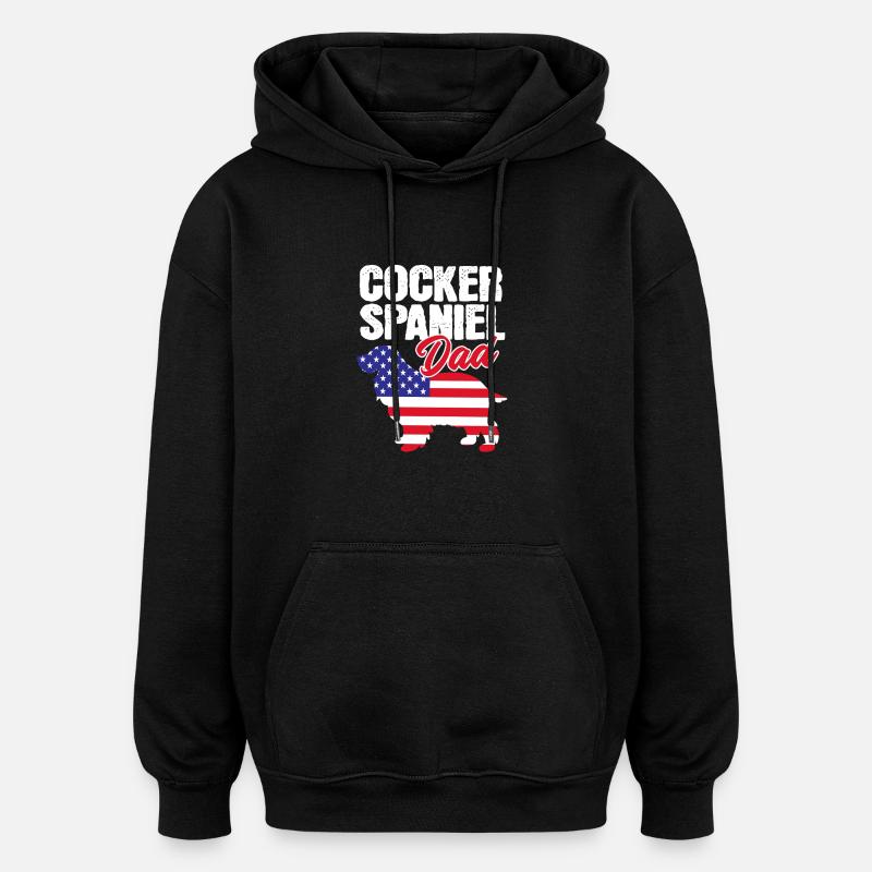 Père Cocker Spaniel - Sweat à capuche oversize unisexe - noir