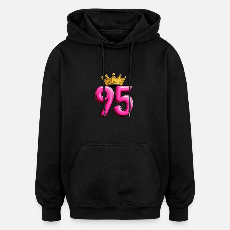 95 Number Crown - Oversized Unisex Hoodie - black