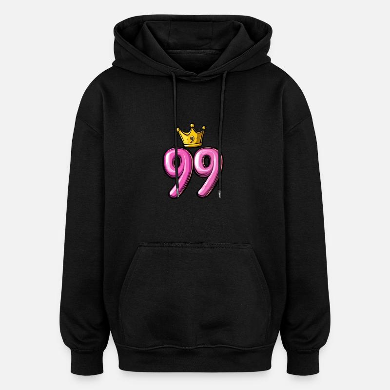 Couronne à 99 chiffres - Sweat à capuche oversize unisexe - noir