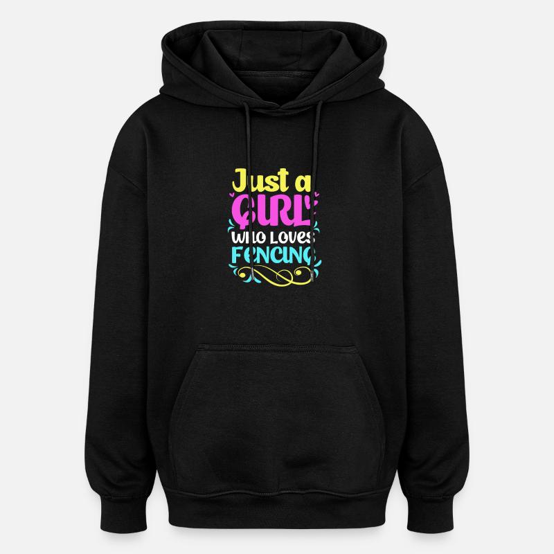 Fechten - Oversized Unisex Hoodie - Schwarz