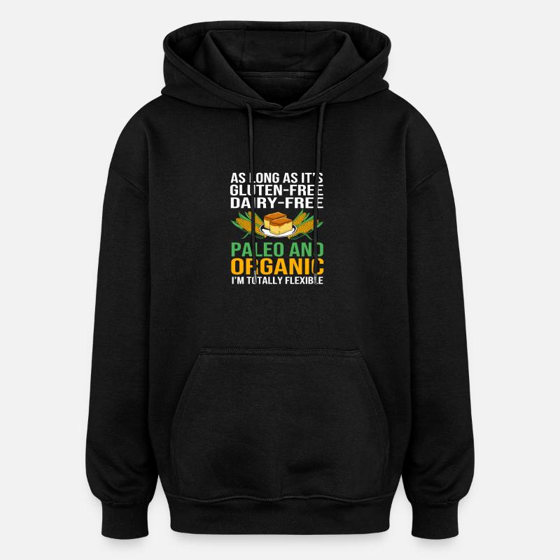 Sans gluten Gluten - Sweat à capuche oversize unisexe - noir