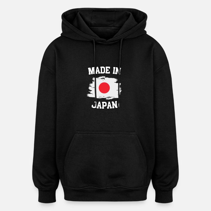 Fabriqué au Japon - Sweat à capuche oversize unisexe - noir