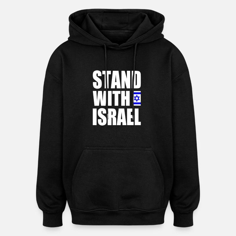 Stand with israel - Sweat à capuche oversize unisexe - noir