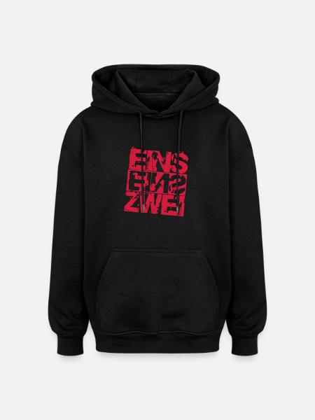 einseinszwei | 112 - Oversized Unisex Hoodie - Schwarz