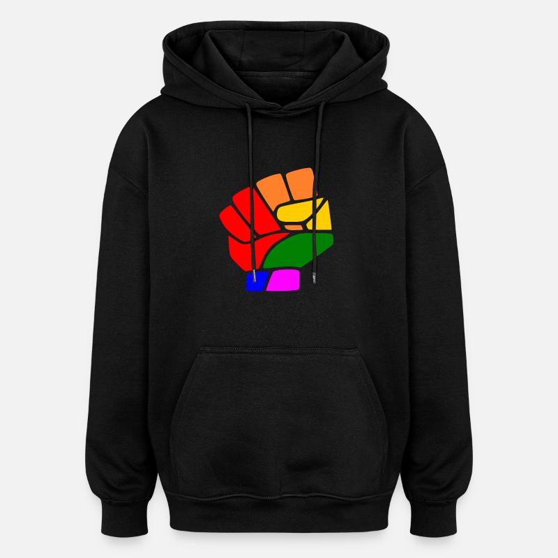 Lgbt - Sweat à capuche oversize unisexe - noir