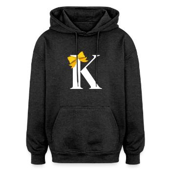 Buchstabe k gelbe Schleife - Oversized Unisex Hoodie - Anthrazit - Vorne - Noah (186cm)