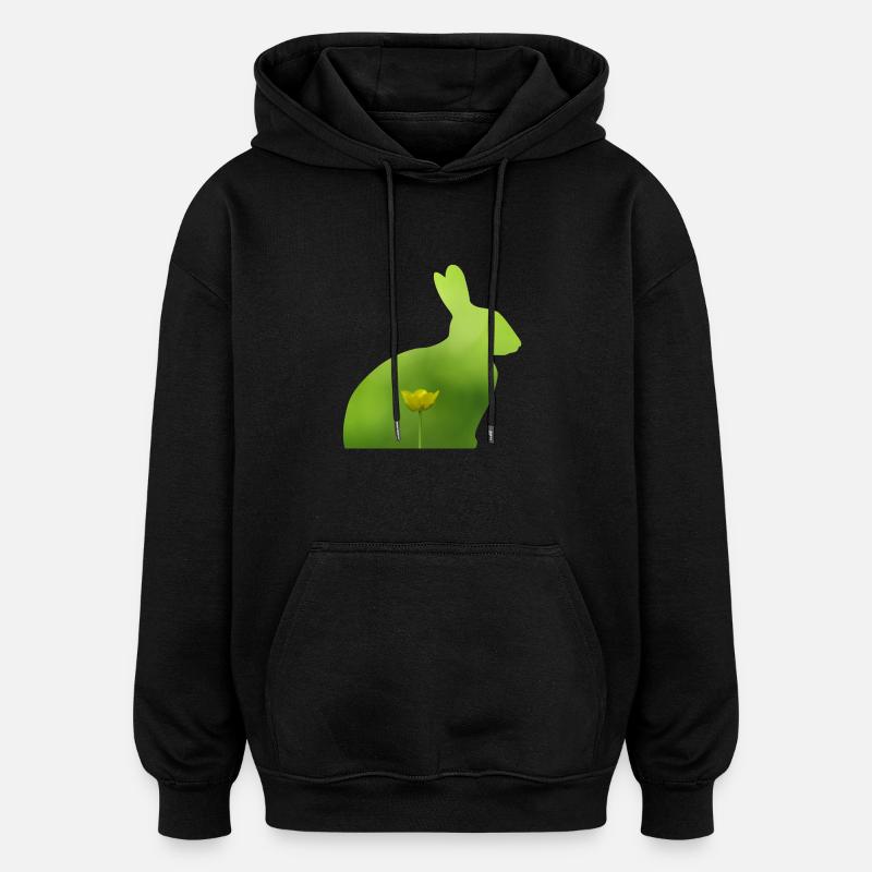 Lièvre - Sweat à capuche oversize unisexe - noir