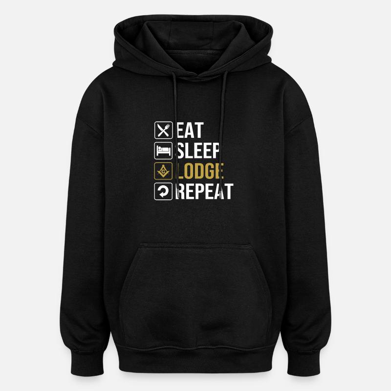 Illuminati maçonniques - Sweat à capuche oversize unisexe - noir