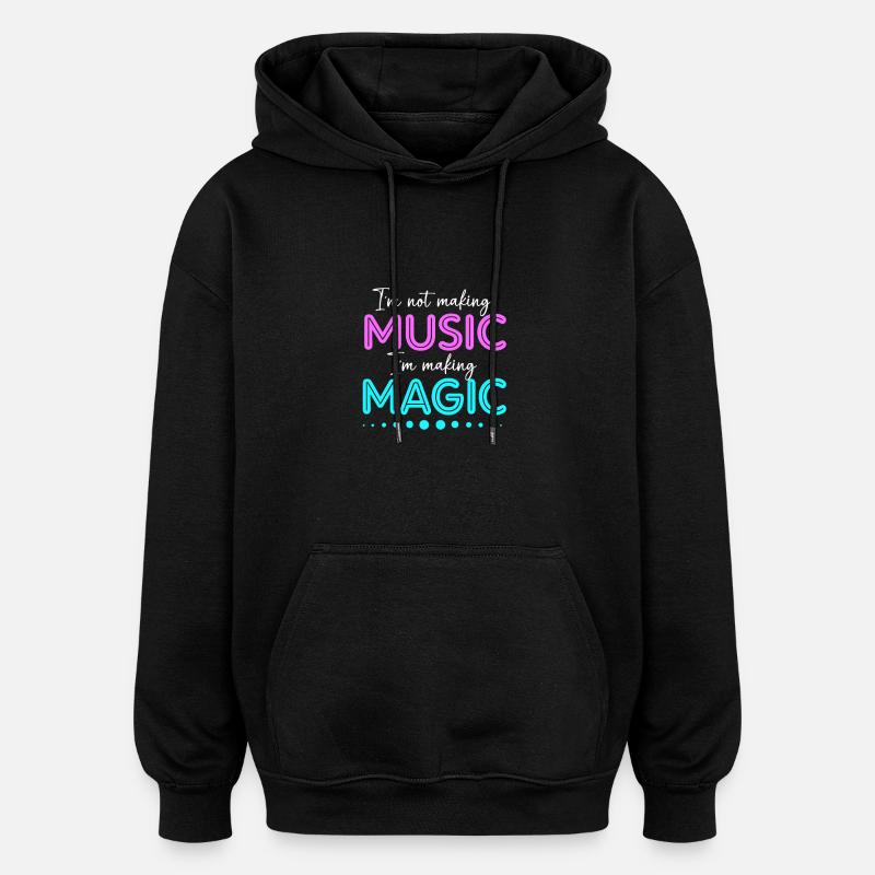 DJ Djing Label Clavier - Sweat à capuche oversize unisexe - noir