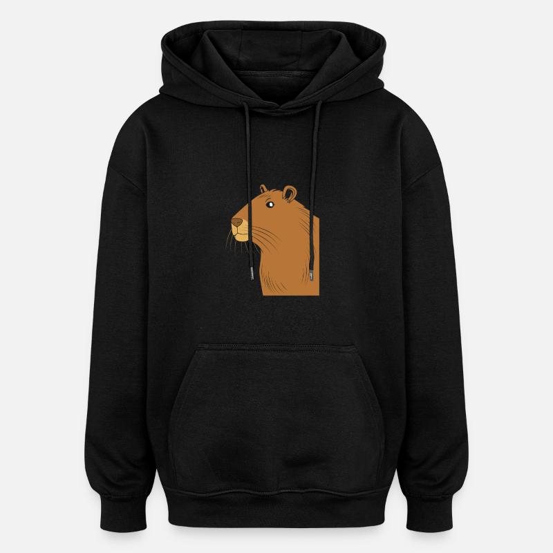 Capybara Capibara - Sweat à capuche oversize unisexe - noir