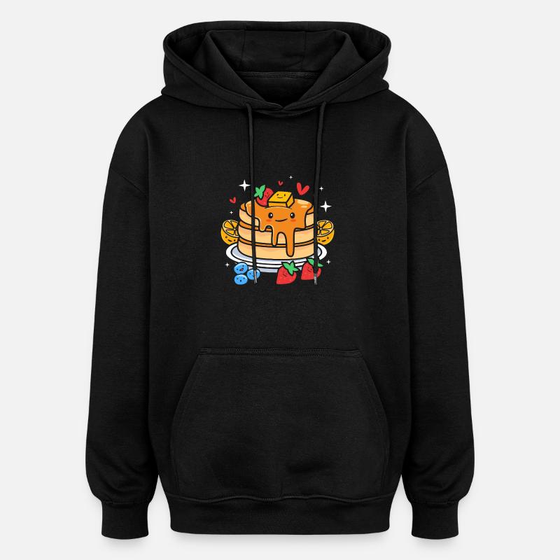 Pfannkuchen - Oversized Unisex Hoodie - Schwarz