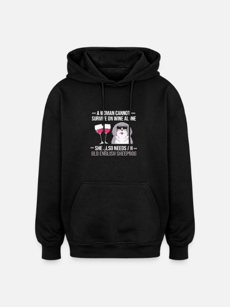 English Shepherd - Oversized Unisex Hoodie - black