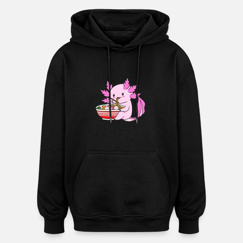 Axolotl Ramen - Sweat à capuche oversize unisexe - noir