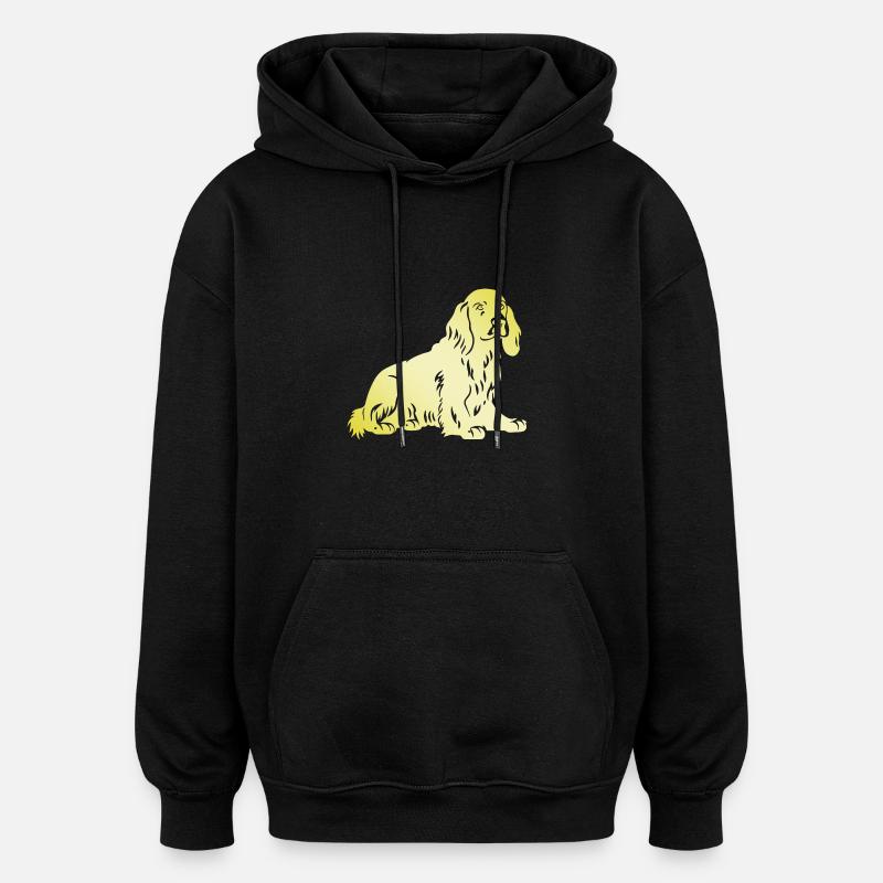 Cocker Spaniel Hund Silhouette - Oversized Unisex Hoodie - Schwarz