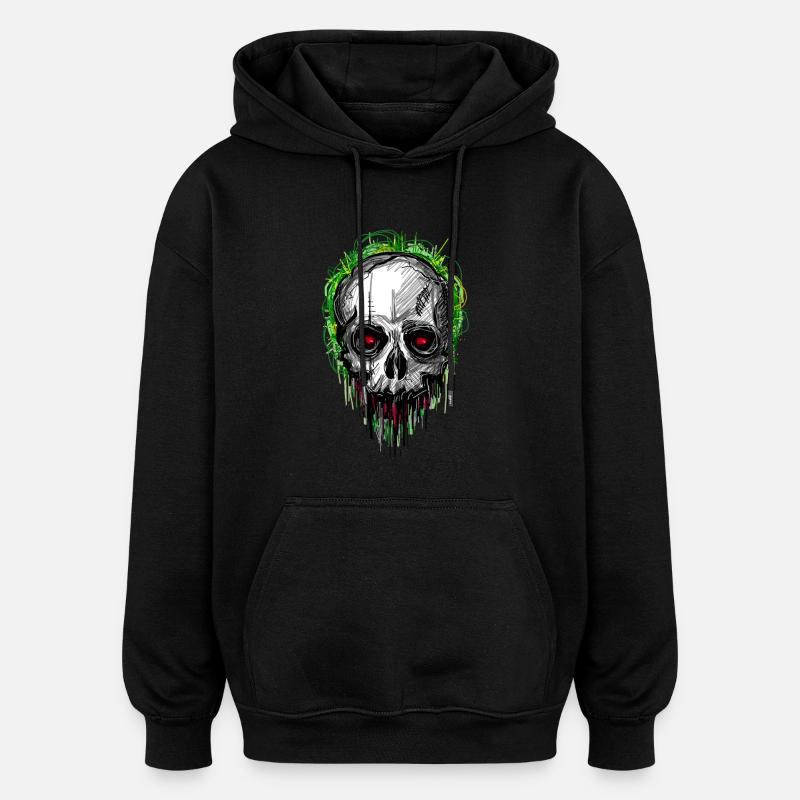 skull_scribble - Oversized Unisex Hoodie - Schwarz