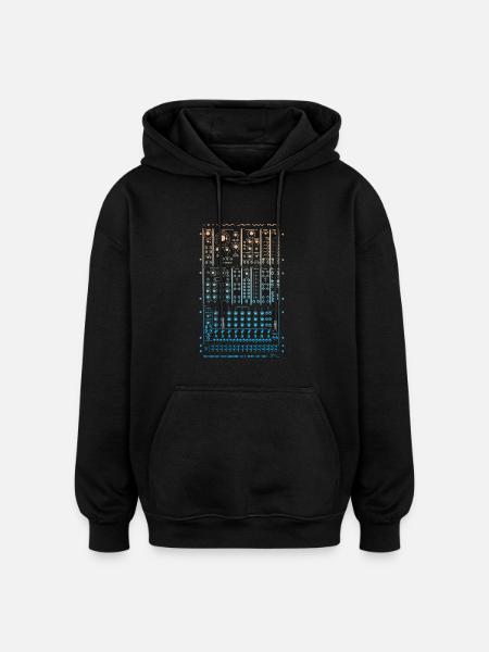 Modular Synth - Oversized Unisex Hoodie - black