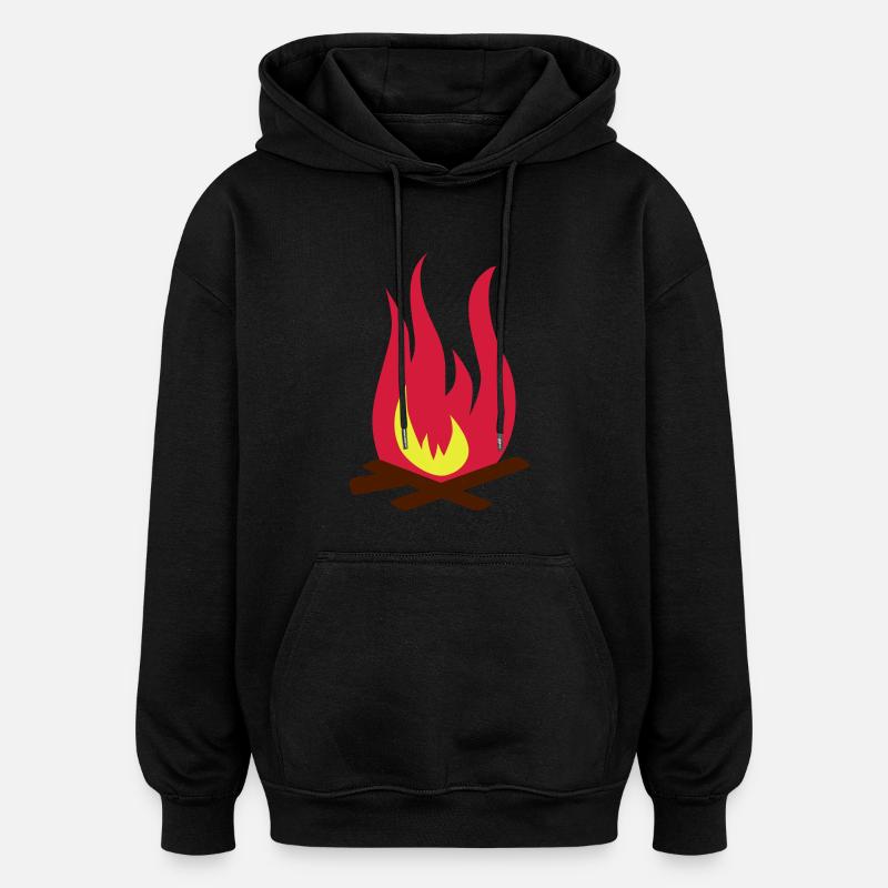 Feu de bivouac - Sweat à capuche oversize unisexe - noir