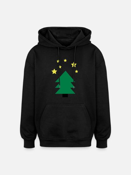 Christmas tree green - Oversized Unisex Hoodie - black