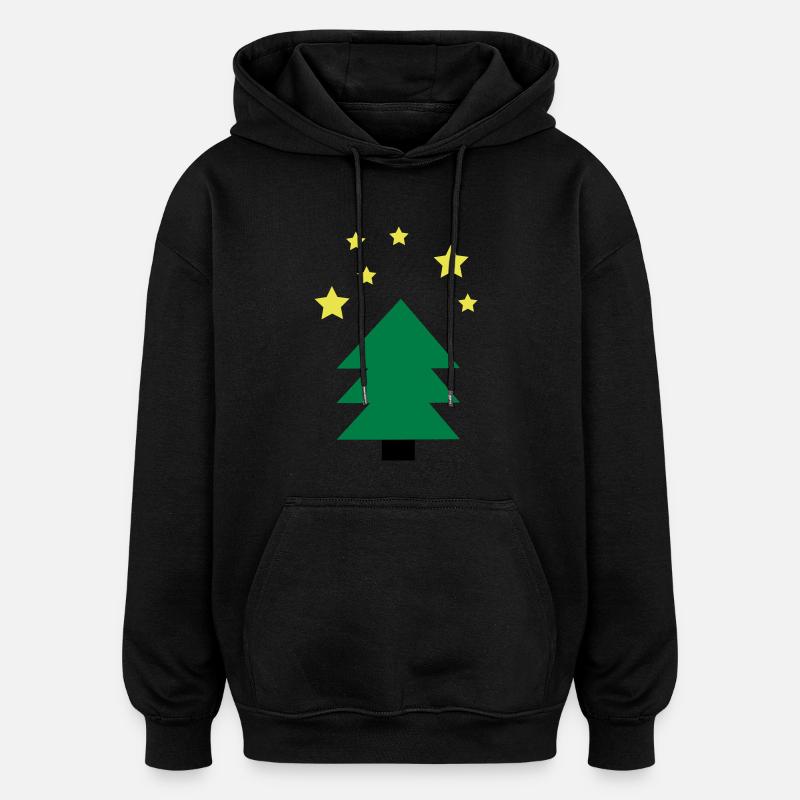 Christmas tree green - Oversized Unisex Hoodie - black