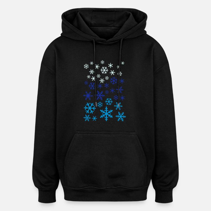 LOTS OF SNOWFLAKES - Sweat à capuche oversize unisexe - noir