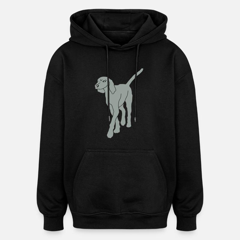 Bracke chien - Sweat à capuche oversize unisexe - noir