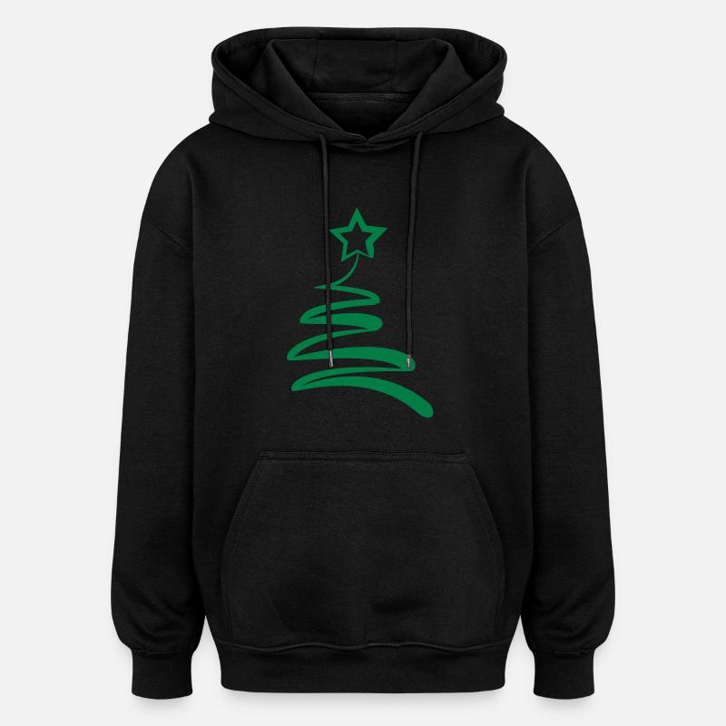 Sapin de Noël - Sweat à capuche oversize unisexe - noir