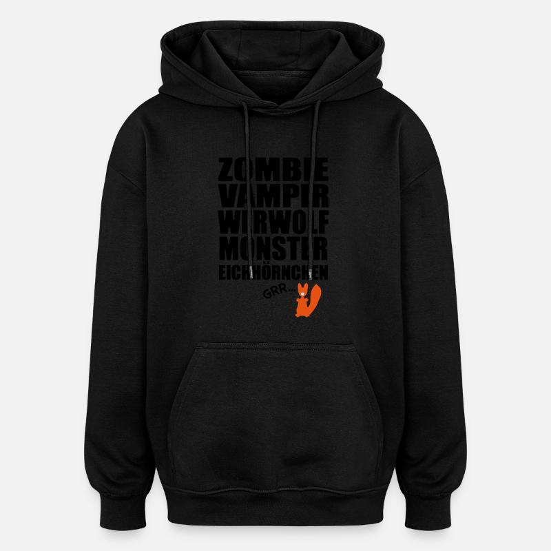 Monster Eichhörnchen - Oversized Unisex Hoodie - Schwarz