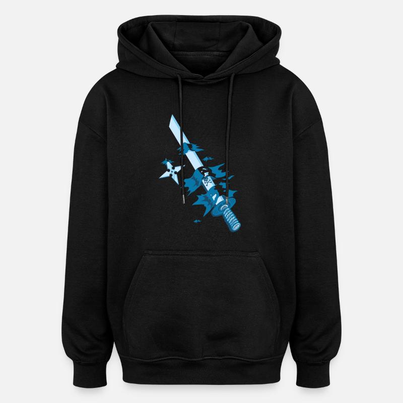 Motif épée samouraï japon - Sweat à capuche oversize unisexe - noir