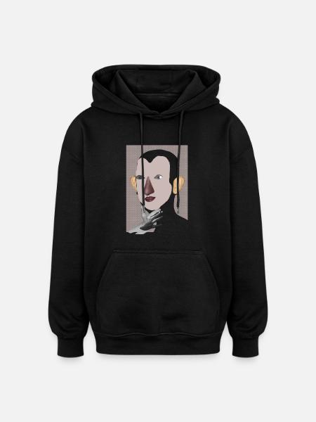Fld.) Denke Thinkah - Oversized Unisex Hoodie - Schwarz