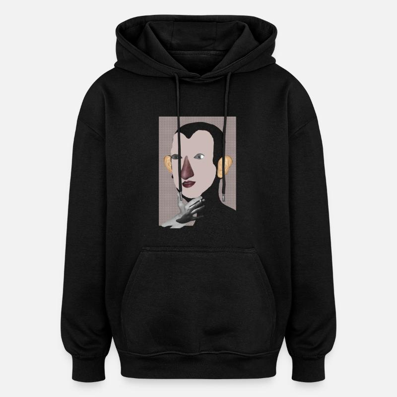 Fld.) Denke Thinkah - Oversized Unisex Hoodie - Schwarz