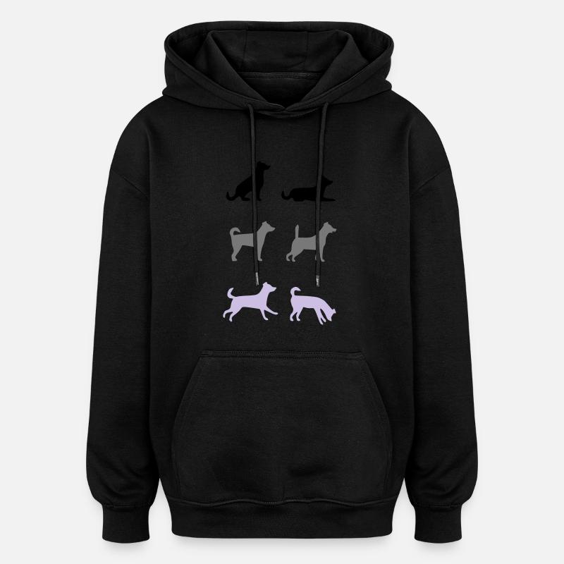 Sechs Hunde - Oversized Unisex Hoodie - Schwarz