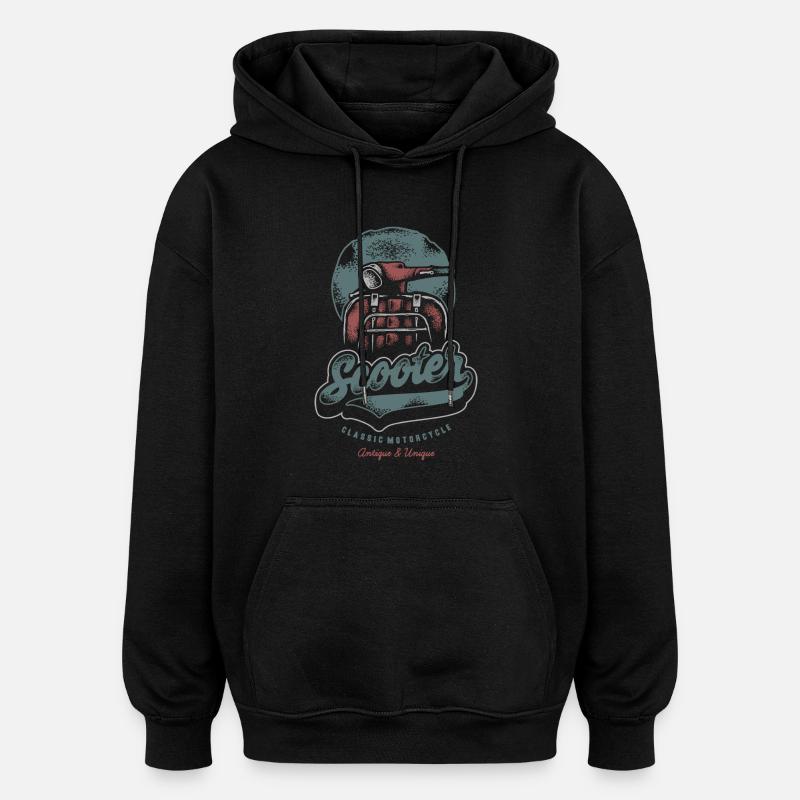 Sommer - Rollerfahrer - Spanienfeeling - Oversized Unisex Hoodie - Schwarz