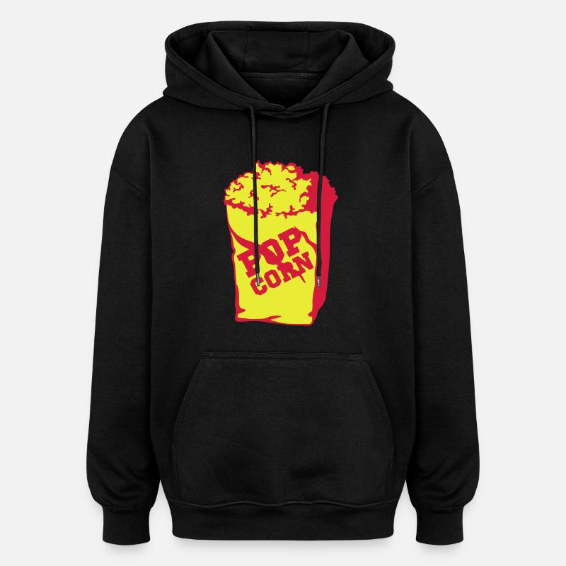 Pop-corn - Sweat à capuche oversize unisexe - noir