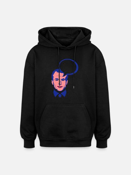Emmanuel macron president france bubble - Oversized Unisex Hoodie - black