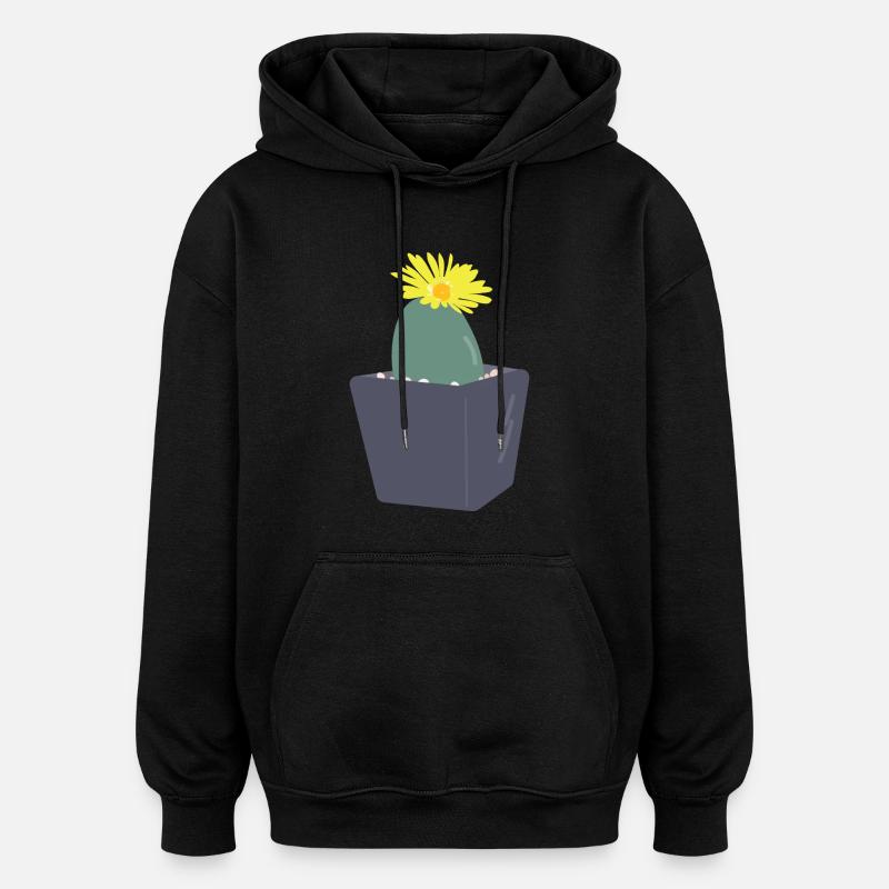 Lithops flower３ - Oversized Unisex Hoodie - black