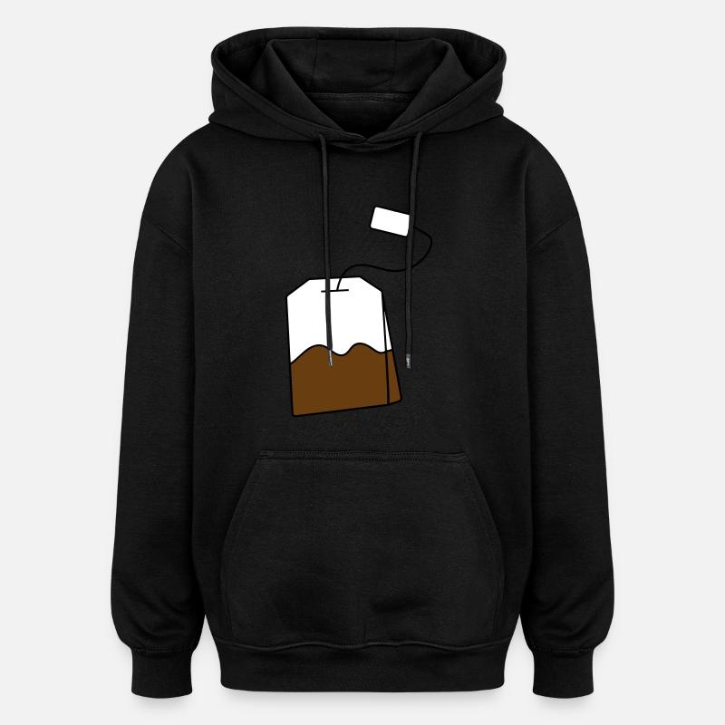 Sachet de thé - Sweat à capuche oversize unisexe - noir