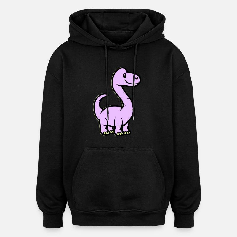Dinosaur Brontosaurus Comic - Oversized Unisex Hoodie - black