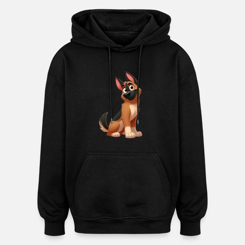 German Shepherd 14 - Oversized Unisex Hoodie - black