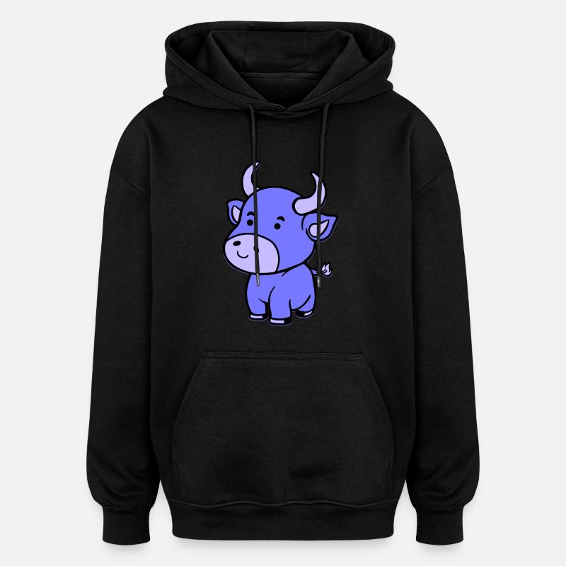 bébé vache - Sweat à capuche oversize unisexe - noir
