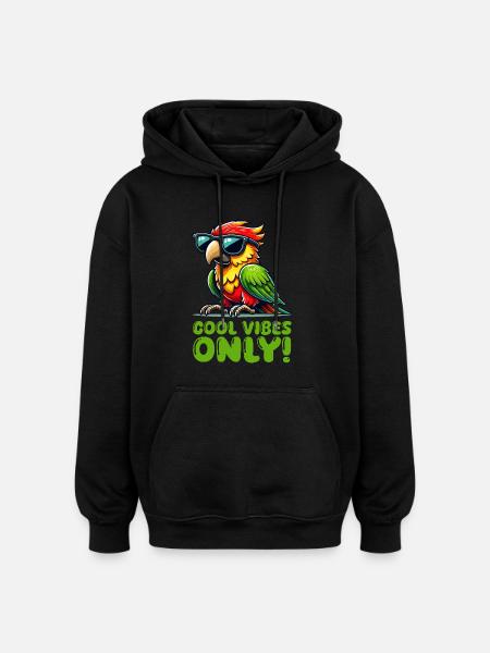 Parrot Sunglasses Comic - Oversized Unisex Hoodie - black