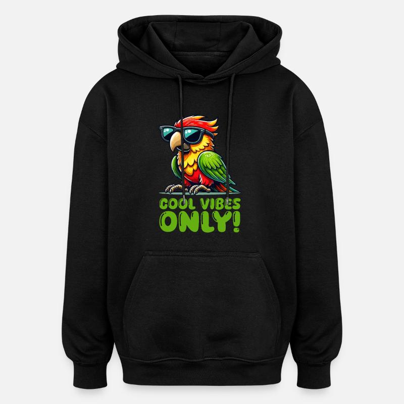 Parrot Sunglasses Comic - Oversized Unisex Hoodie - black