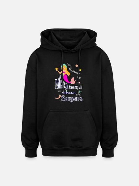 Meerjungfrau - Oversized Unisex Hoodie - Schwarz