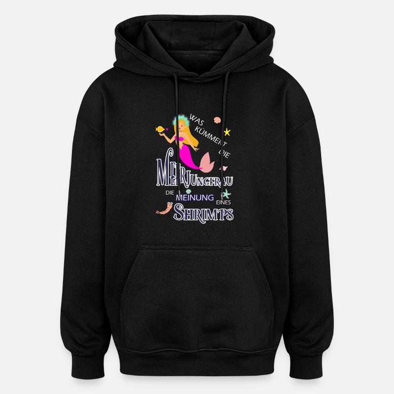 Meerjungfrau - Oversized Unisex Hoodie - Schwarz